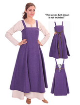 ANNA Lavander - Medieval Viking Wool Apron Dress